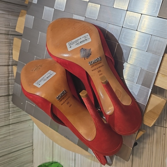 SCHULTZ MOLLYNA SCARLETT leather SLINGBACKS #79 - Picture 7 of 10